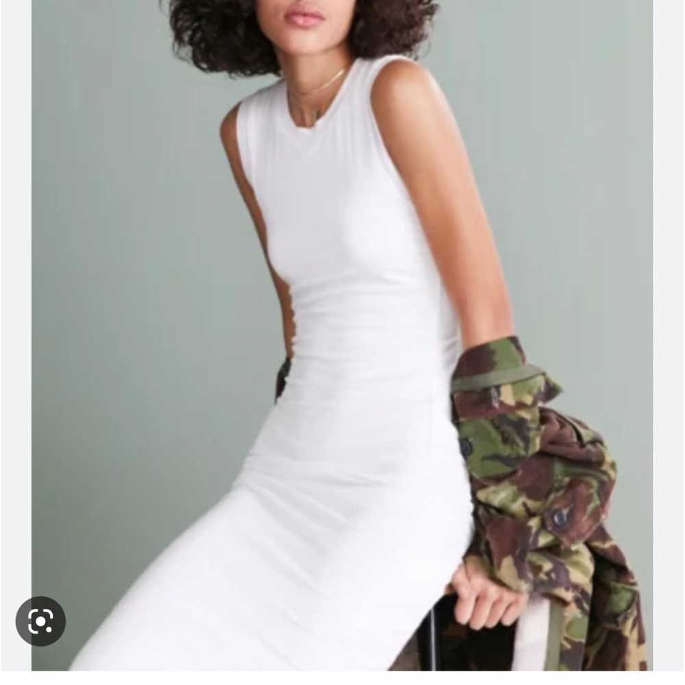 BLQ lined bodycon gray midi dress size 0 grey dress